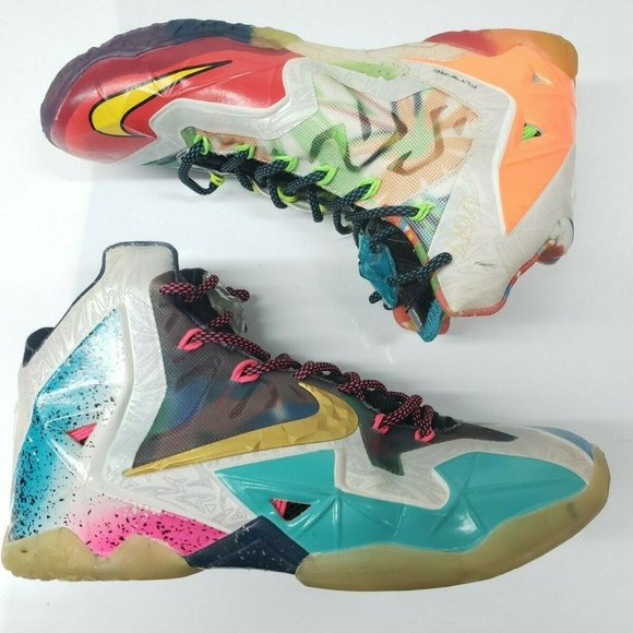 Nike Lebron 11 XI What The Lebron Mens Basketball Shoes 650884-400 Size 8 - Picture 1 of 1
